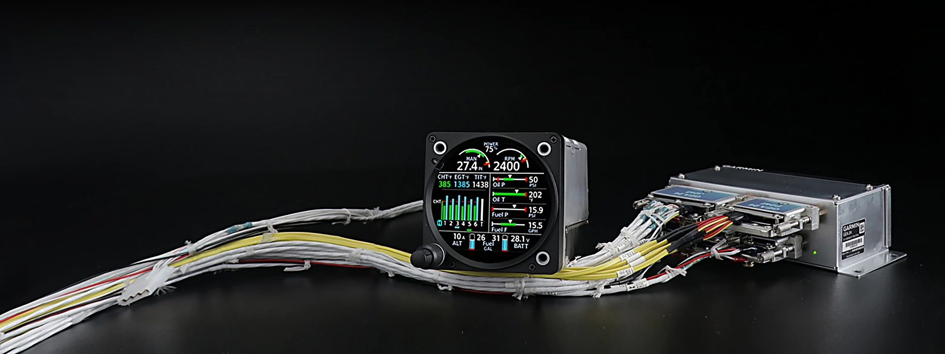 Garmin GI 275 EIS Quick Installation Kit with prebuilt wiring harness and engine interface module